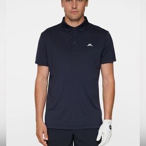 J. Lindeberg Peat Relaxed Fit Golf Polo Shirt JL Navy Blue Small NWT Performance